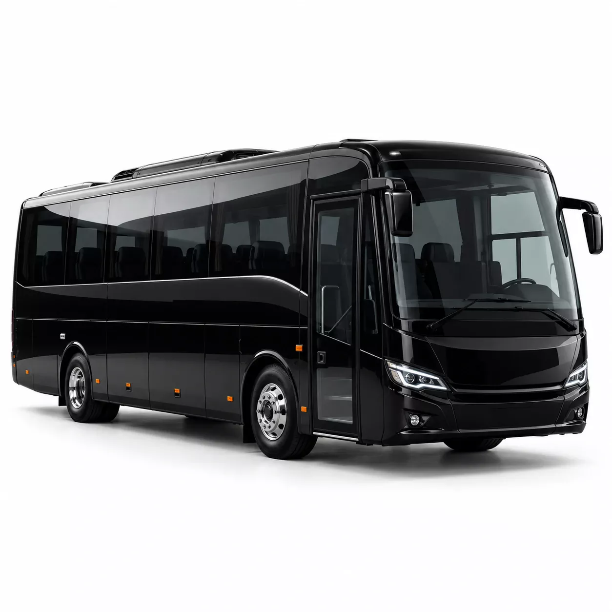 Black minibus representing the 19–30 passenger category